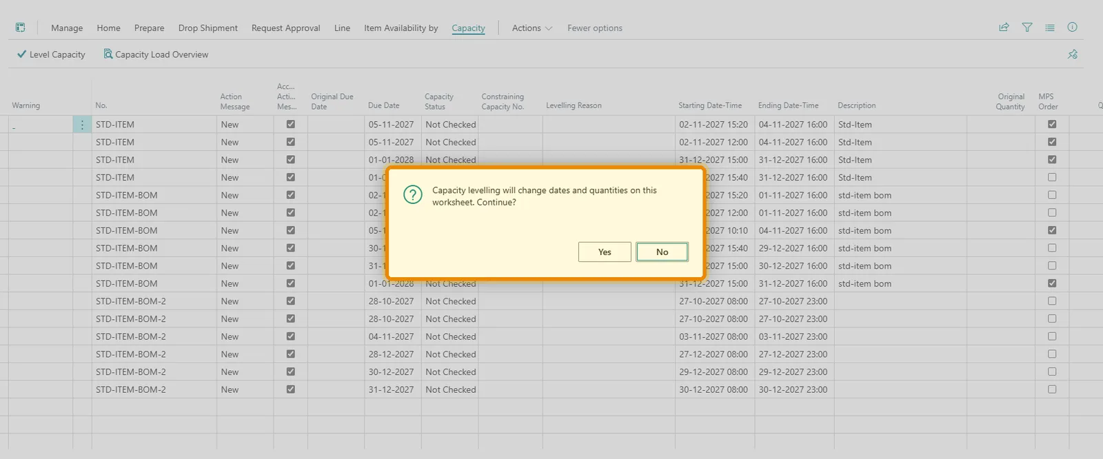 Capacity Planning in D365 Business Central — Run Level Capacity
