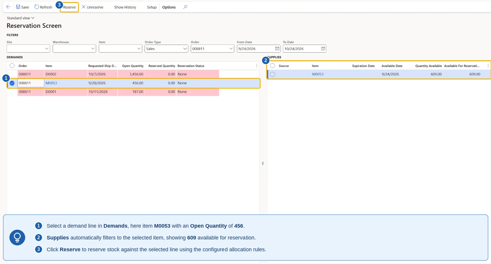 Smart Reservation in D365 Supply Chain Management — Select a Line, See Its Supply